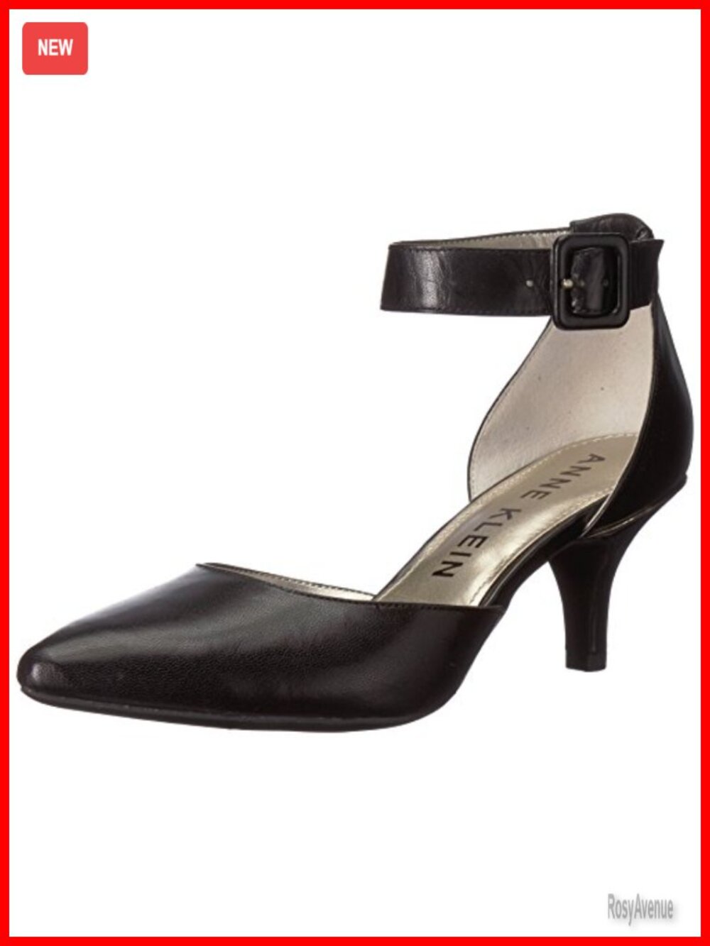 Anne Klein Fabulist Leather D'Orsay Pump Stiletto Ankle Strap Business Casual
